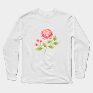 Peony Flower Long Sleeve T-Shirt